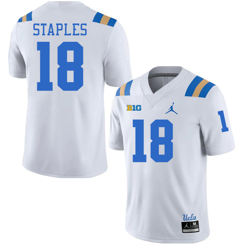 Men #18 Ezavier Staples Big 10 Conference College Football Jerseys Stitched-White